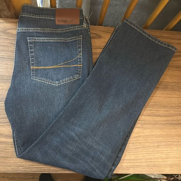 Rank 45 Men’s Blue  Slim Straight Denim Jeans - Picture 1 of 8